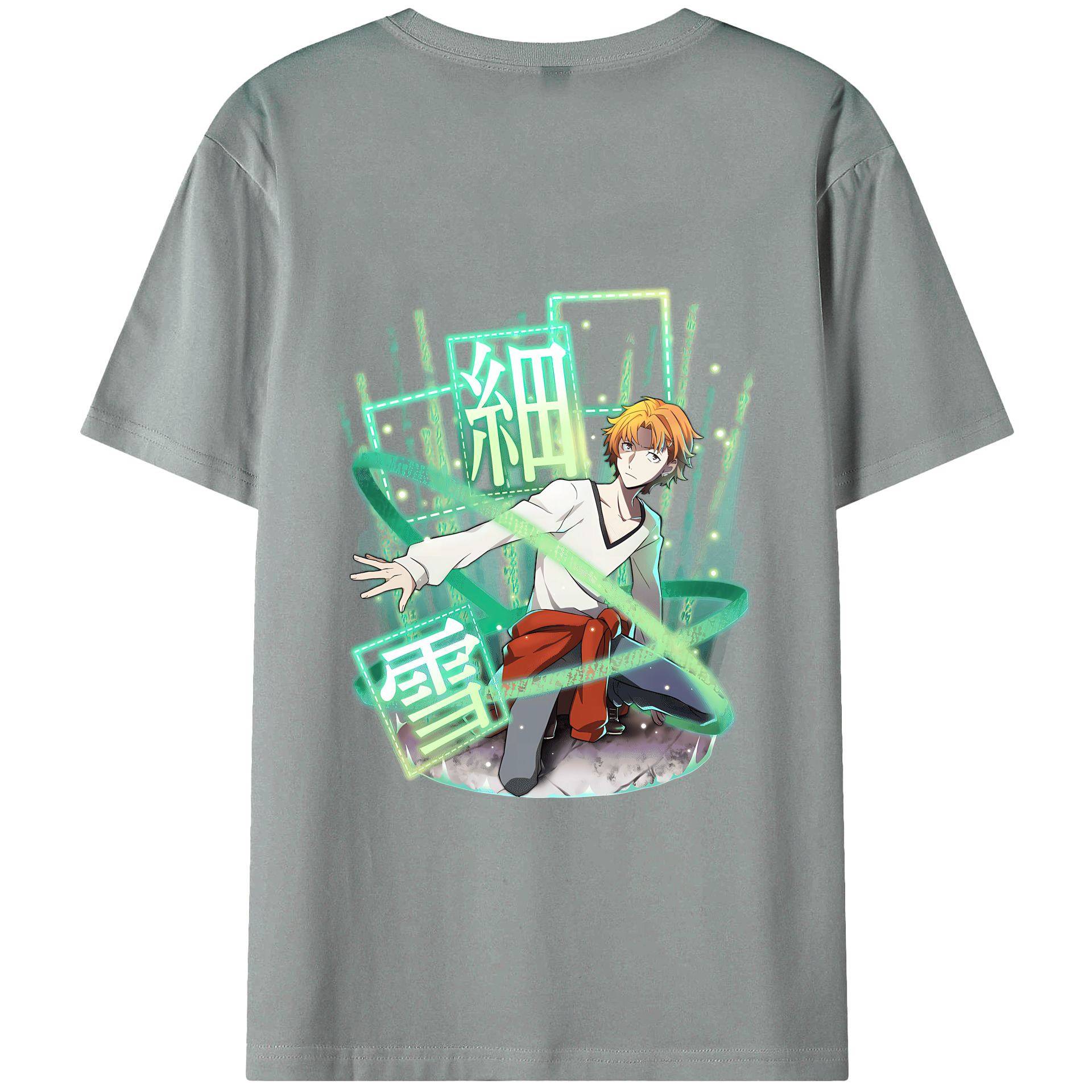 （画像用） 文豪ストレイドッグス Bungo Stray Dogs 綿100％ メンズ半袖Tシャツ（バックプリント） 通気性